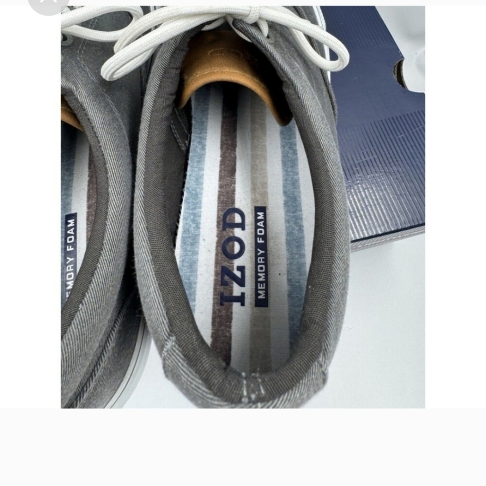 Izod Rangley Mens Canvas Lace Up Tennis Shoes Sneakers Grey New - Picture 5 of 6